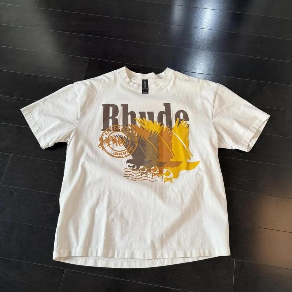 White And Yellow Rhude Tee